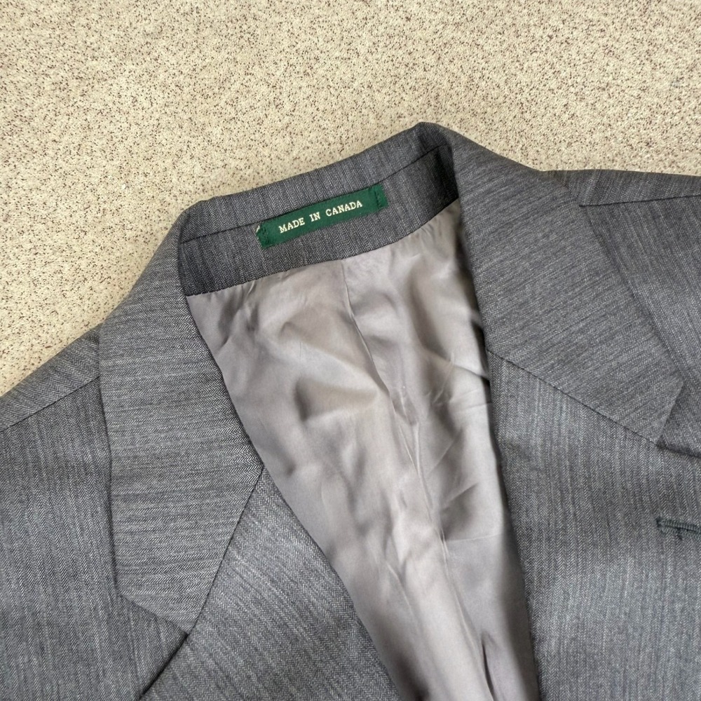 Lauren Ralph Lauren 40R Sport Coat Mens Grey Herringbone Wool Blazer Canada